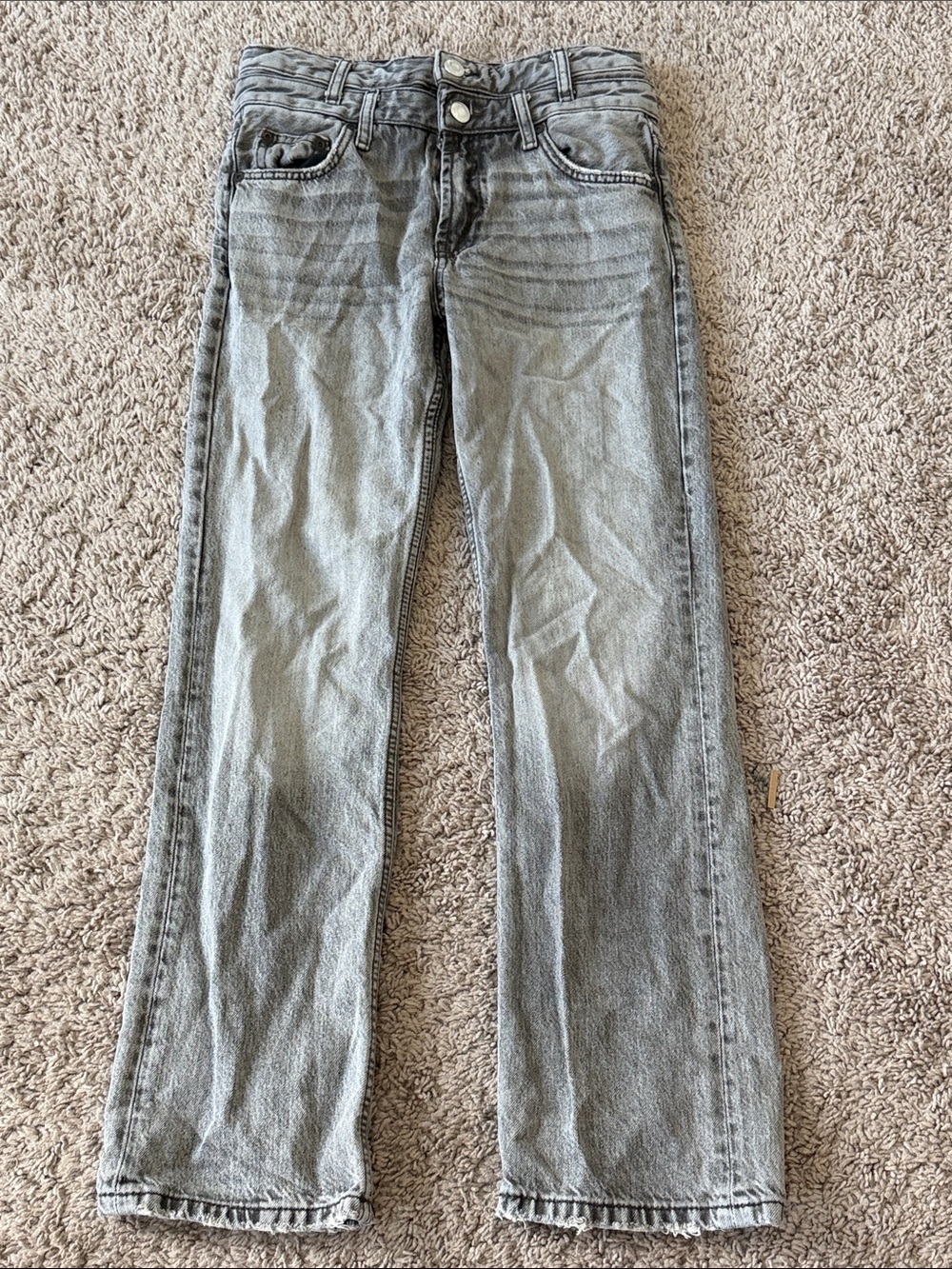 Zara Women's Light Gray Straight Jeans